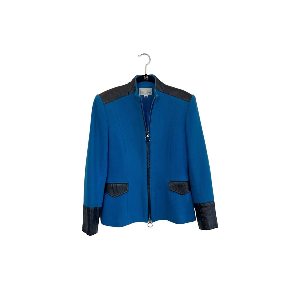 Adrienne Winkelmann Blue Structured Jacket, Size 10